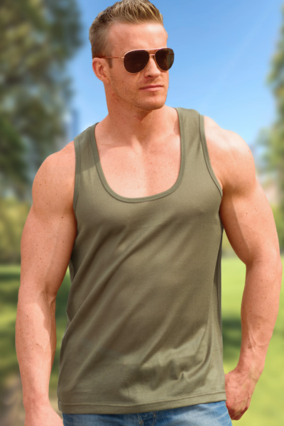 Cooltan Tan Though Olive Green Tank Shirt