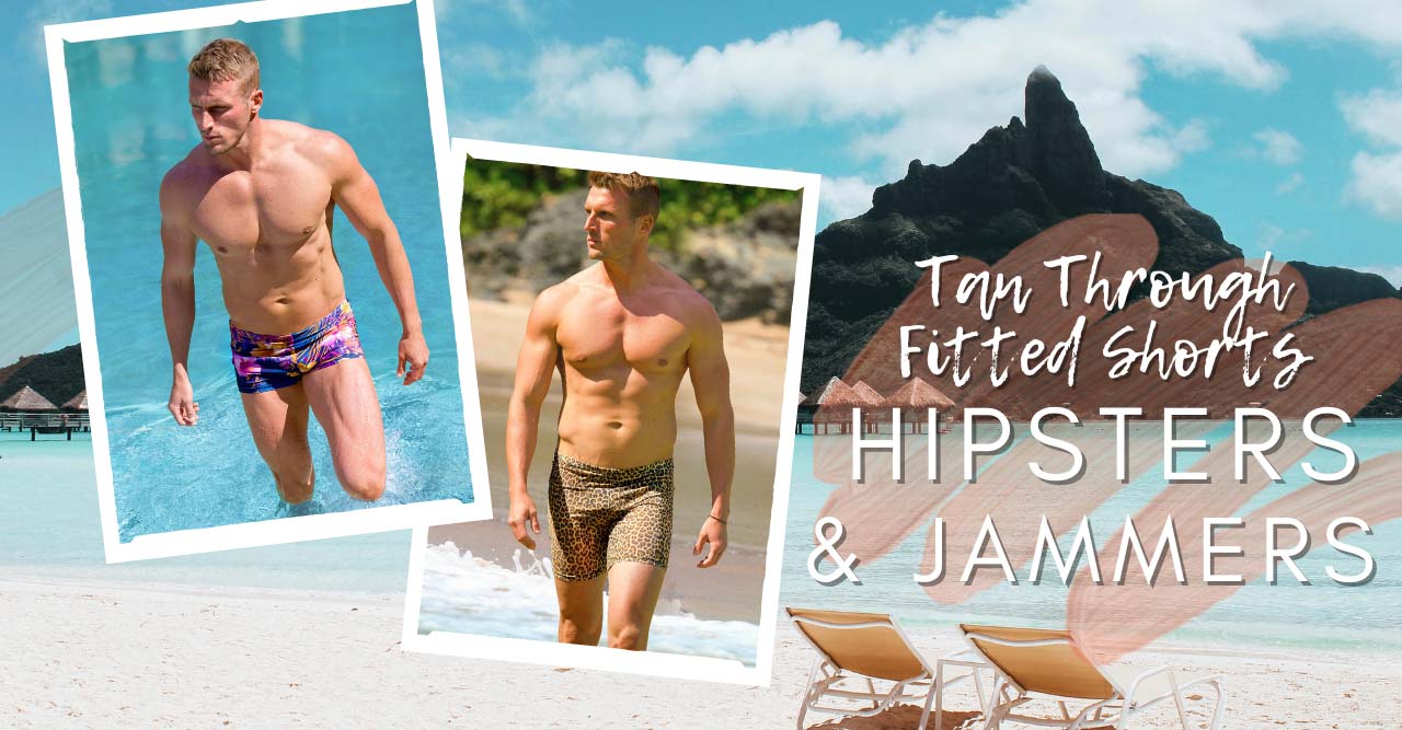 Cooltan tan-through mens swimwear Hipsters and Jammers