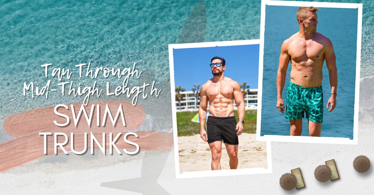 Cooltan tan-through mens swimwear swim trunks